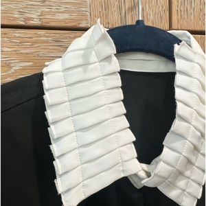 ne Fontaine black top with white cuffs and collar - NWT …size 44 Euro/ 12 US